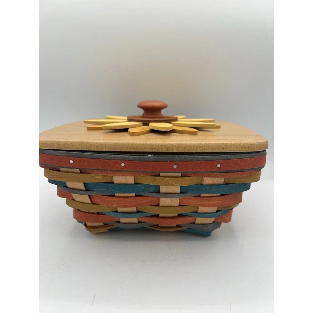 🌻 Longaberger 2016 Collectors Club Sunflower Basket Combo – EUC–Lid & Protector
